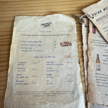 Drunken Monk - sushi menu - Izakaya Near Me - Menlo Park, California Drunken Monk - sushi menu - Izakaya Near Me - Menlo Park, California
