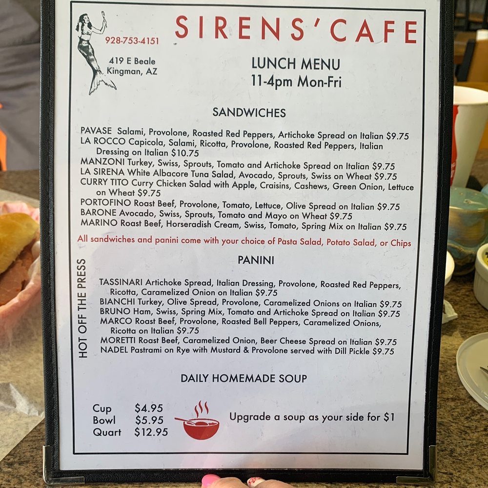 Sirens Cafe & Custom Catering - Menu - Cafes Near Me - Kingman, Arizona