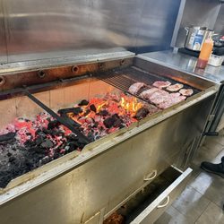 Bbq grill see real charcoal fire