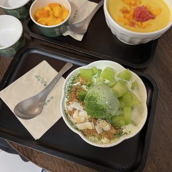 Makkee Dessert - Mango Pomelo Sago and Creamy Snow Matcha Melon - Desserts Near Me - Rowland Heights, California Makkee Dessert - Mango Pomelo Sago and Creamy Snow Matcha Melon - Desserts Near Me - Rowland Heights, California