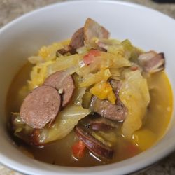 Creole Eatz - Creole Cabbage Stew (Sausage & Pepper Bacon)