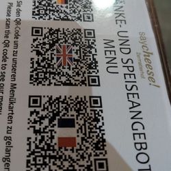 Say Cheese - The menu comes in multiple languages