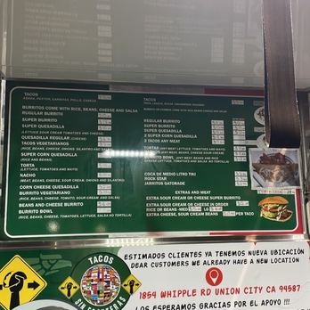 Tacos Sin Fronteras - Menu - Mexican Near Me - Fremont, California