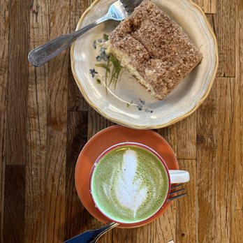 Lux Central - matcha latte and coffee cake - Coffee & Tea Near Me - Phoenix, Arizona Lux Central - matcha latte and coffee cake - Coffee & Tea Near Me - Phoenix, Arizona