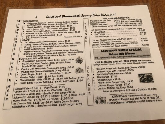 Menu photo 2 Scenery Drive Restaurant Baltimore, ON