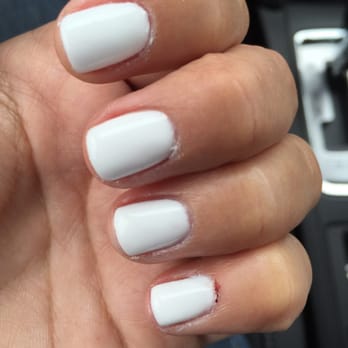 LA Nails Spa - White gel and a cut on my pinky. OUCH!!! - Nail Salons Near Me - Los Angeles, California
