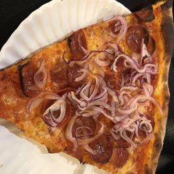 Slice 420 - Pepperoni slice with onion, not cheap, nearly $8.70 with tax drink and tip.