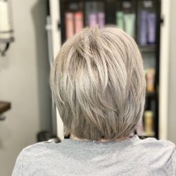 Blue Mesa Salon & Extensions - Silver gray short hair