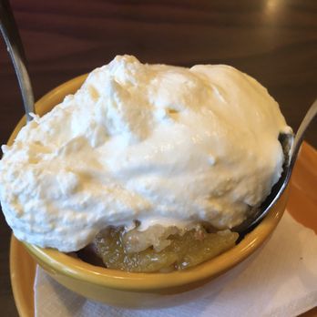 Barbara Jean's Restaurants - Peach Cobbler with Whipped Cream (enough for two) - Southern Near Me - St. Simons, Georgia