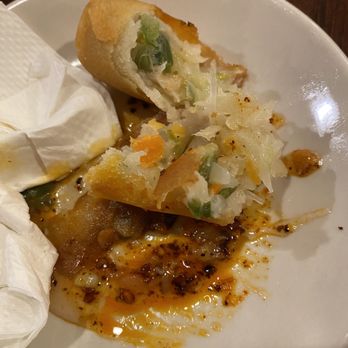 Taipei 101 - Look at this soggy spring roll. It was like eating mushy peas ! - Taiwanese Near Me - Cary, North Carolina Taipei 101 - Look at this soggy spring roll. It was like eating mushy peas ! - Taiwanese Near Me - Cary, North Carolina