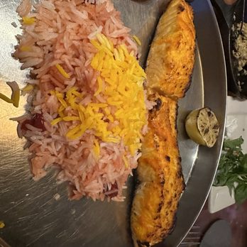 Zafron Restaurant - Koobideh Kabob Kashk Bademjoon Fire Roasted Salmon Fire Roasted Salmon - Persian/Iranian Near Me - Sandy Springs, Georgia
