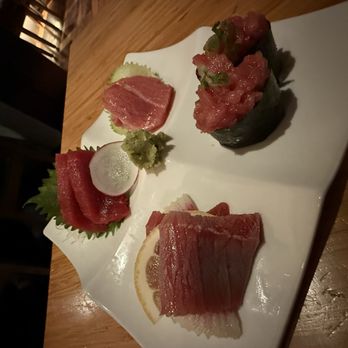 Sushi Den - Aged bluefin cuts platter - Japanese Near Me - Denver, Colorado Sushi Den - Aged bluefin cuts platter - Japanese Near Me - Denver, Colorado