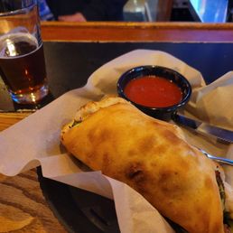 Supreme stromboli with spinach added and a Breckenridge amber ale. So good. Supreme stromboli with spinach added and a Breckenridge amber ale. So good.