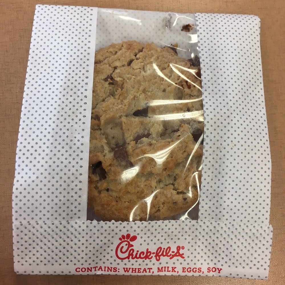 Chick-fil-A - Chocolate chip cookie wrapped up like a gift. - Fast Food Near Me - Mesa, Arizona Chick-fil-A - Chocolate chip cookie wrapped up like a gift. - Fast Food Near Me - Mesa, Arizona