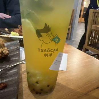 Tsaocaa Tea & Michi Ramen - Passion fruit mojito with lychee boba - Bubble Tea Near Me - Lakeland, Florida Tsaocaa Tea & Michi Ramen - Passion fruit mojito with lychee boba - Bubble Tea Near Me - Lakeland, Florida