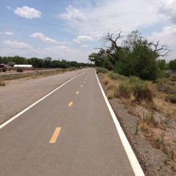 Paved trail up along the rio Paved trail up along the rio