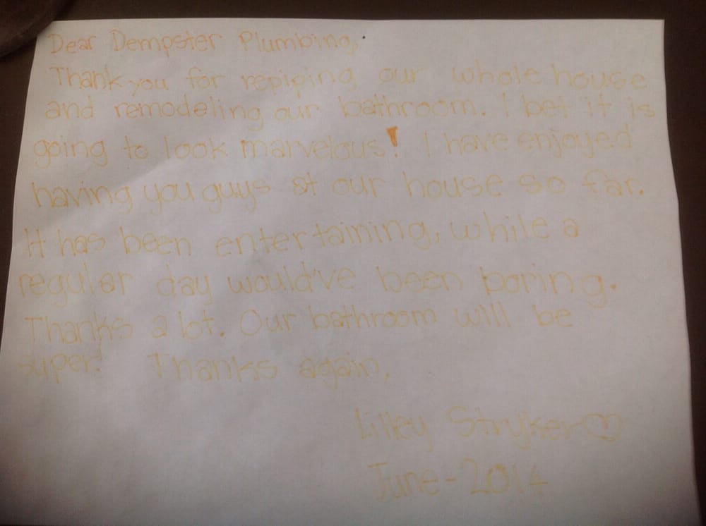 Slide of Dempster Plumbing