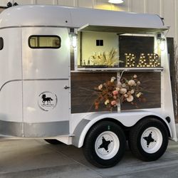 The Prancing Pony Mobile Bar - Our stunning vintage horse trailer bar. We call it "The Pony"