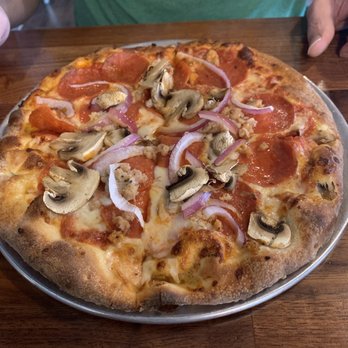 The Salty Caper - Custom personalized pizza: pepperoni, mushrooms, red onions - Pizza Near Me - Salisbury, North Carolina