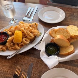 Allora - Fried Calamari and bread basket - fried, seafood, fried calamari, fried seafood, food, calamari - Italian Near Me - Marlton, New Jersey