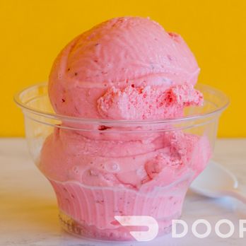 Fruta-Mex - a pink ice cream in a clear cup - Mexican Near Me - Hammonton, New Jersey