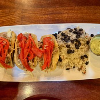 Charleston's - pork carnitas tacos were very good ($16 as of June 2025) - American Near Me - Indianapolis, Indiana