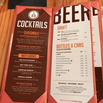 Big Orange | West Little Rock - Cocktail menu. - Burgers Near Me - Little Rock, Arkansas