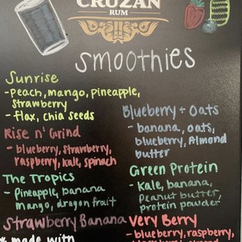 Northside Grind - Smoothie menu.....   The blueberry oats is our favorite smoothie! - Coffee & Tea Near Me - St Thomas, Virgin Islands