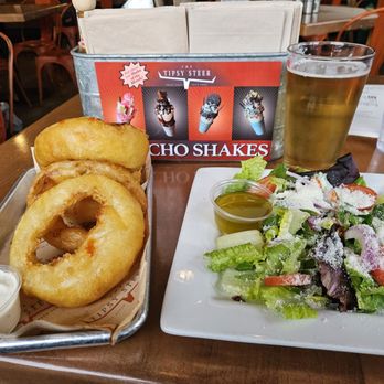 Tipsy Steer - Side salad and onion rings - Tacos Near Me - Minneapolis, Minnesota