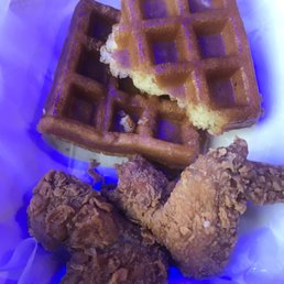Half eaten Chicken & Waffles Half eaten Chicken & Waffles