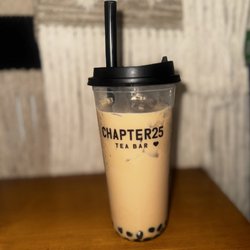 Earl gray lavender milk tea with boba
