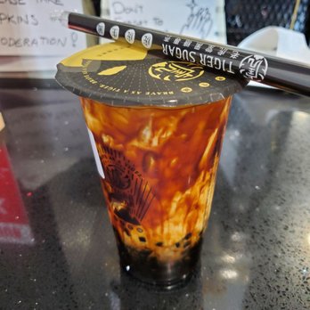 Tiger Sugar - Black Sugar Pearl Milk tea ($5.50, 16 oz) - Coffee & Tea Near Me - Las Vegas, Nevada Tiger Sugar - Black Sugar Pearl Milk tea ($5.50, 16 oz) - Coffee & Tea Near Me - Las Vegas, Nevada