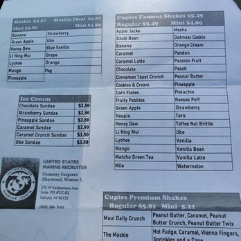 Cupies Maui - Updated menu continued - Fast Food Near Me - Kahului, Hawaii
