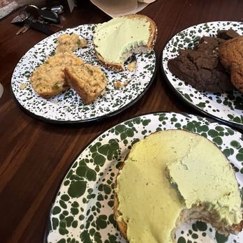 Pinyon - Provolone scone, everything bagel with scallion cream cheese, buckwheat chocolate cookie and chocolate chip cookie - Bakeries Near Me - Ventura, California