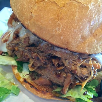 Fronk's - Little Piggy -- pulled pork and an angus patty.. It's a meat party in your mouth! - Burgers Near Me - Bellflower, California