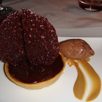 Gary Danko - Bittersweet Chocolate Mocha Walnut Tart with Chocolate Ice Cream and Coffee Crème Anglaise - New American Near Me - San Francisco, California