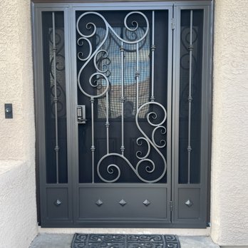 Olson Iron - One piece custom security door with side light protection - Fences & Gates Near Me - Las Vegas, Nevada Olson Iron - One piece custom security door with side light protection - Fences & Gates Near Me - Las Vegas, Nevada