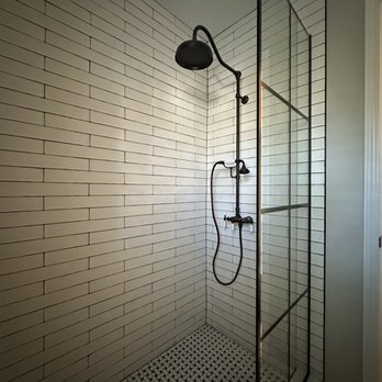 SpangleR Restoration - New Walk in shower with exposed plumbing - General Contractors Near Me - Indian Trail, North Carolina
