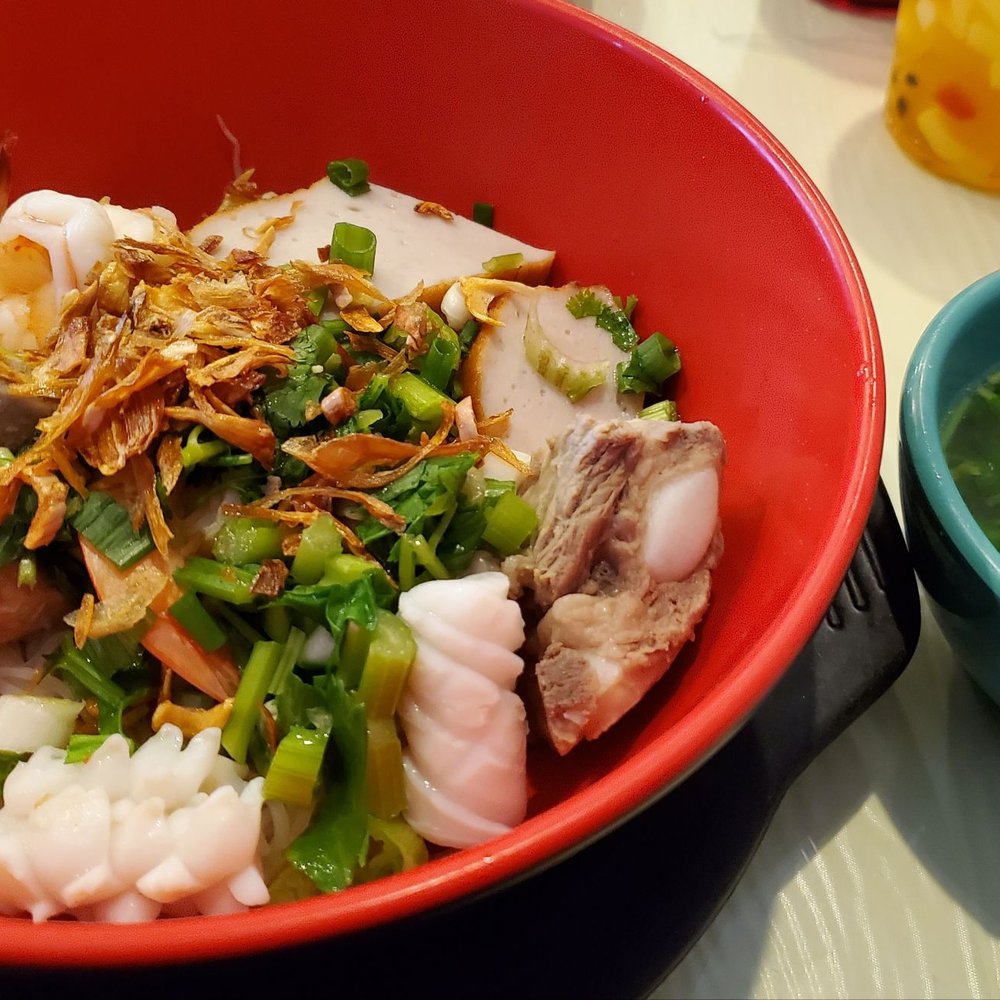 Mon Viet Cafe - Hu Tieu Suon Kho (Rice Noodles with pork, shrimp and squid) - Vietnamese Near Me - Arlington, Texas Mon Viet Cafe - Hu Tieu Suon Kho (Rice Noodles with pork, shrimp and squid) - Vietnamese Near Me - Arlington, Texas