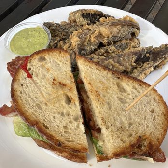 Eggspresso - Bacon Jam BjLT ($16) with subbed portobello fries (+$4.50) - Breakfast & Brunch Near Me - Fullerton, California