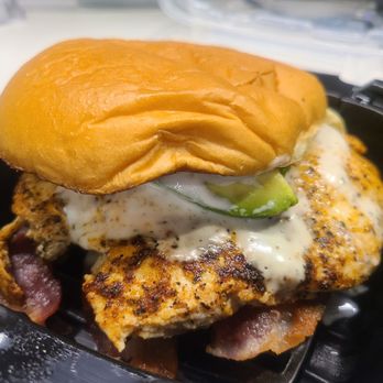 Super Chix - Grilled bavocado with garlic aioli... messy but yummy - Burgers Near Me - Vancouver, Washington