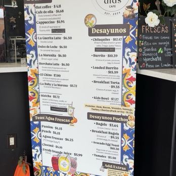 Buenos Dias Cafe - Menu by register - Coffee & Tea Near Me - Colton, California