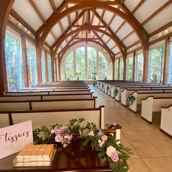 Ashton Gardens Dallas - The chapel with our florals (colors were blue & purple) - Venues & Event Spaces Near Me - Corinth, Texas Ashton Gardens Dallas - The chapel with our florals (colors were blue & purple) - Venues & Event Spaces Near Me - Corinth, Texas