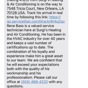 Surgi's - Good intel prior to the appt - Heating & Air Conditioning/HVAC Near Me - New Orleans, Louisiana Surgi's - Good intel prior to the appt - Heating & Air Conditioning/HVAC Near Me - New Orleans, Louisiana