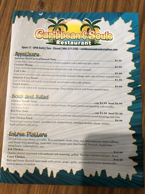 Menu photo 8 Caribbean & Soule Restaurant St. Augustine, FL