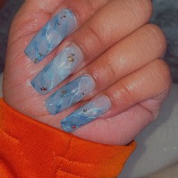 Blue Marble Nails by Ms Kim Blue Marble Nails by Ms Kim