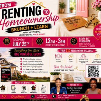 Teasha Harris - Elevated Realty - Ready to stop renting? Join our Brunch & Learn and discover the path to homeownership. Reserve your spot today! - Real Estate Agents Near Me - Riverview, Florida Teasha Harris - Elevated Realty - Ready to stop renting? Join our Brunch & Learn and discover the path to homeownership. Reserve your spot today! - Real Estate Agents Near Me - Riverview, Florida