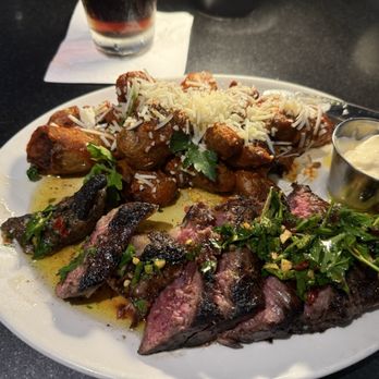 Ecco - Steak Frites NY Strip with patatas bravas - Mediterranean Near Me - Atlanta, Georgia