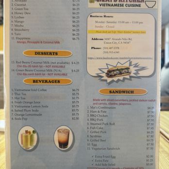 Mai's Kitchen - Menu - Vietnamese Near Me - Union City, California