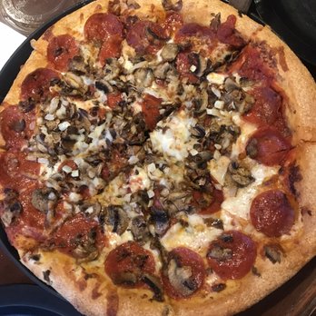 Barro's Pizza - Thin crust pepperoni, onion and mushrooms. - Pizza Near Me - Gilbert, Arizona